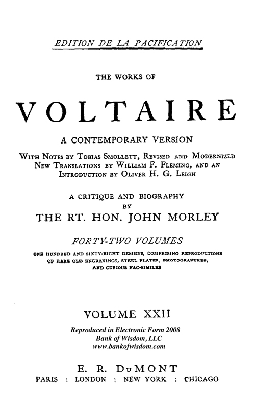 The Works Of Voltaire - Set 5 - Vol. 22 - Vol. 23